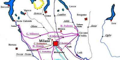 地図のミラノのナヴィーリ地区地区