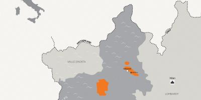 地図とその周辺都市ミラノ