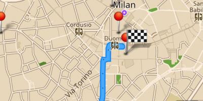 地図のミラノにオフライン