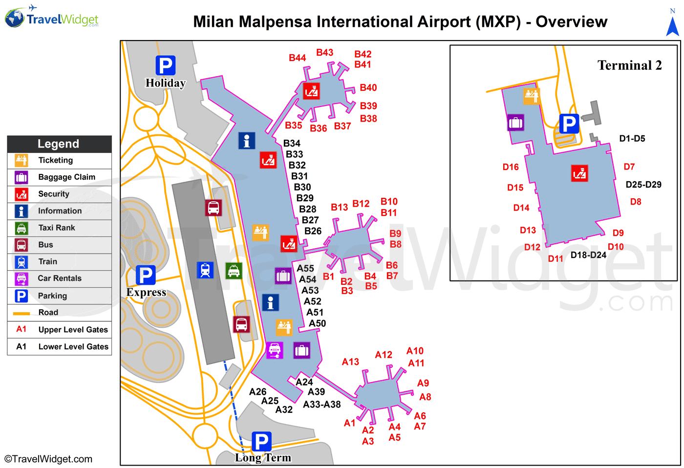 マルペンサ空港地図駅です ミラノの空港や駅 ロンバルディア イタリア