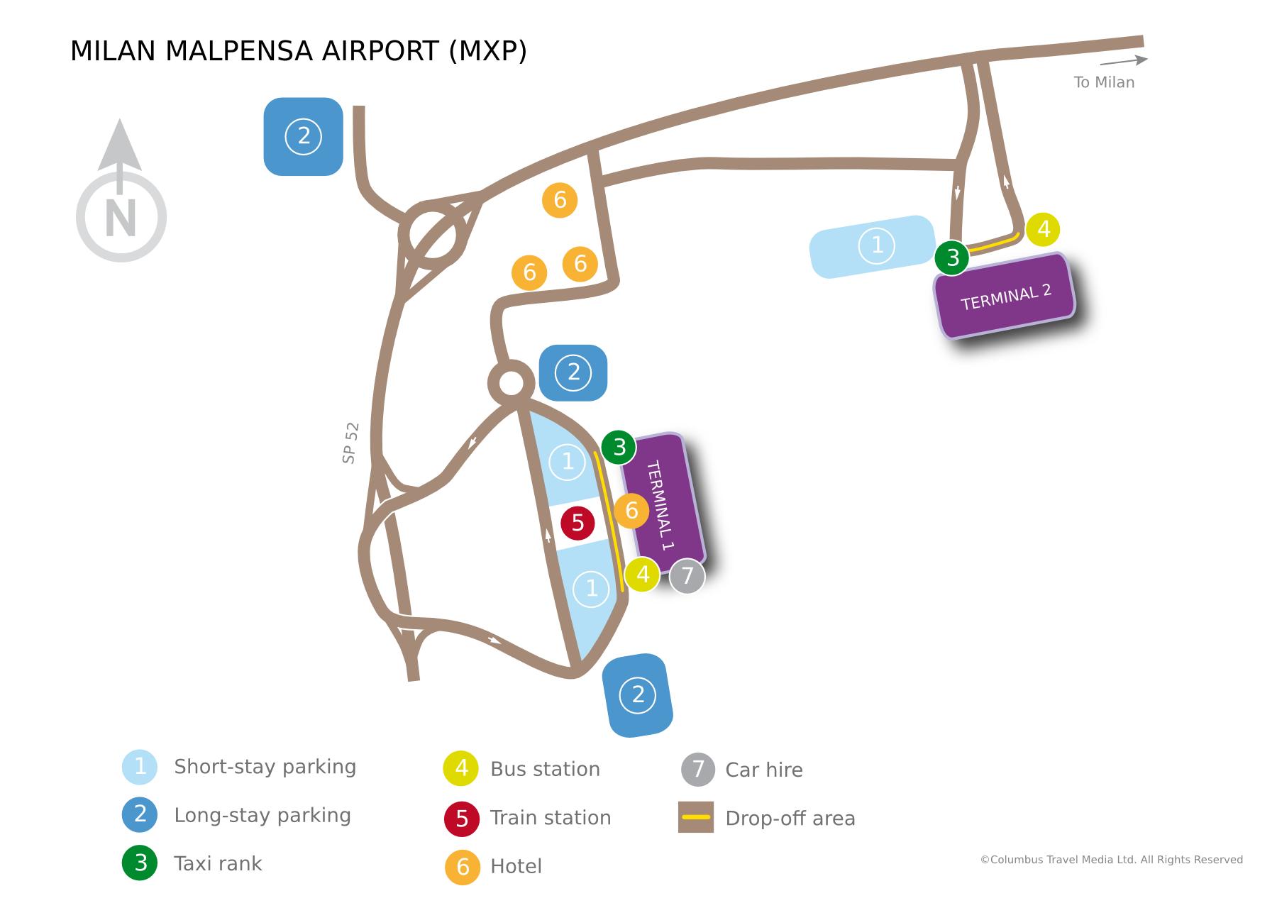 マルペンサ空港第1ターミナル地図 ミランマルペンサには第1ターミナルマップ ロンバルディア イタリア