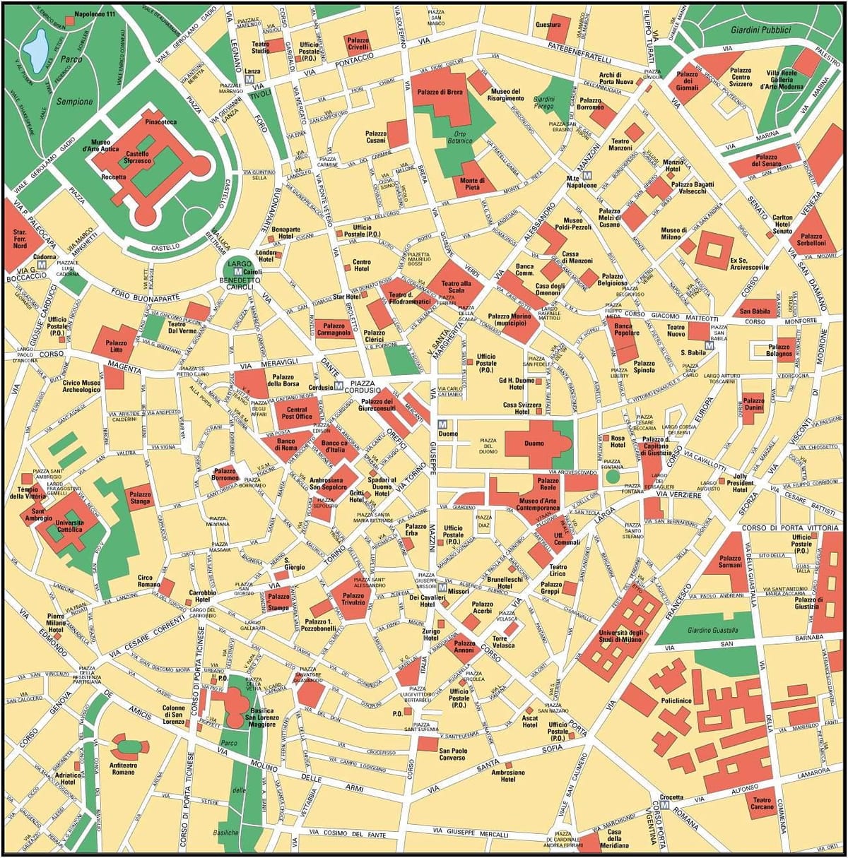 ミラノイタリア都市センター地図