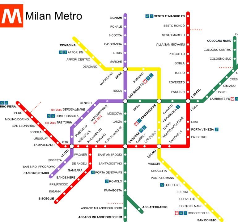 ミラノイタリア駅で地図