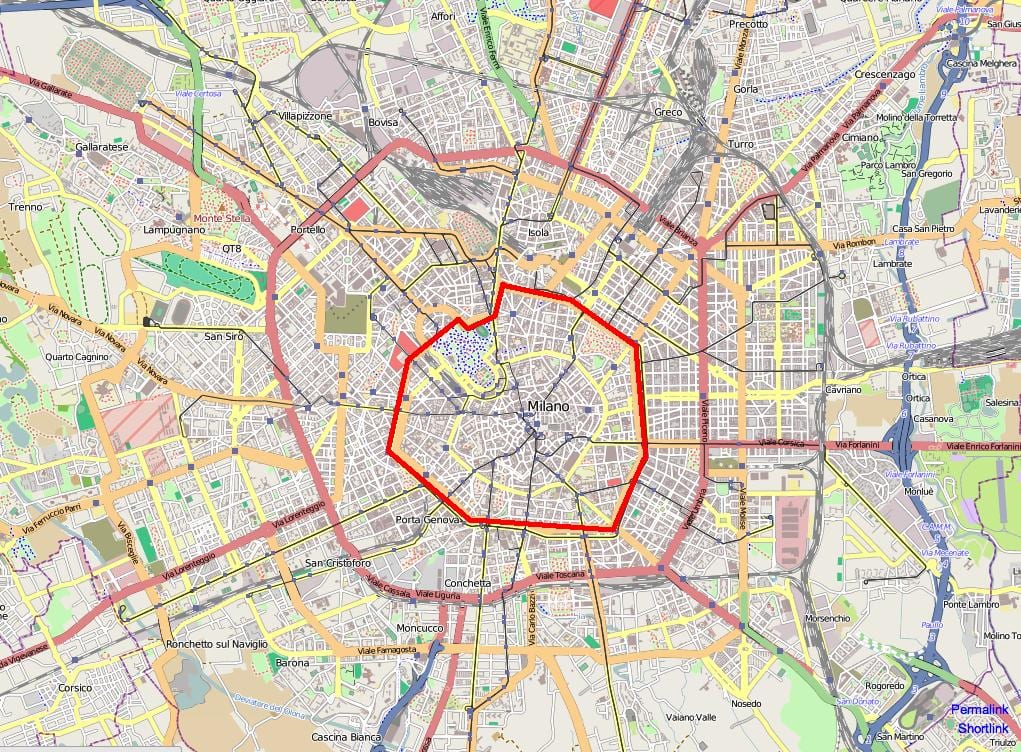 ミラノ地区のc地図