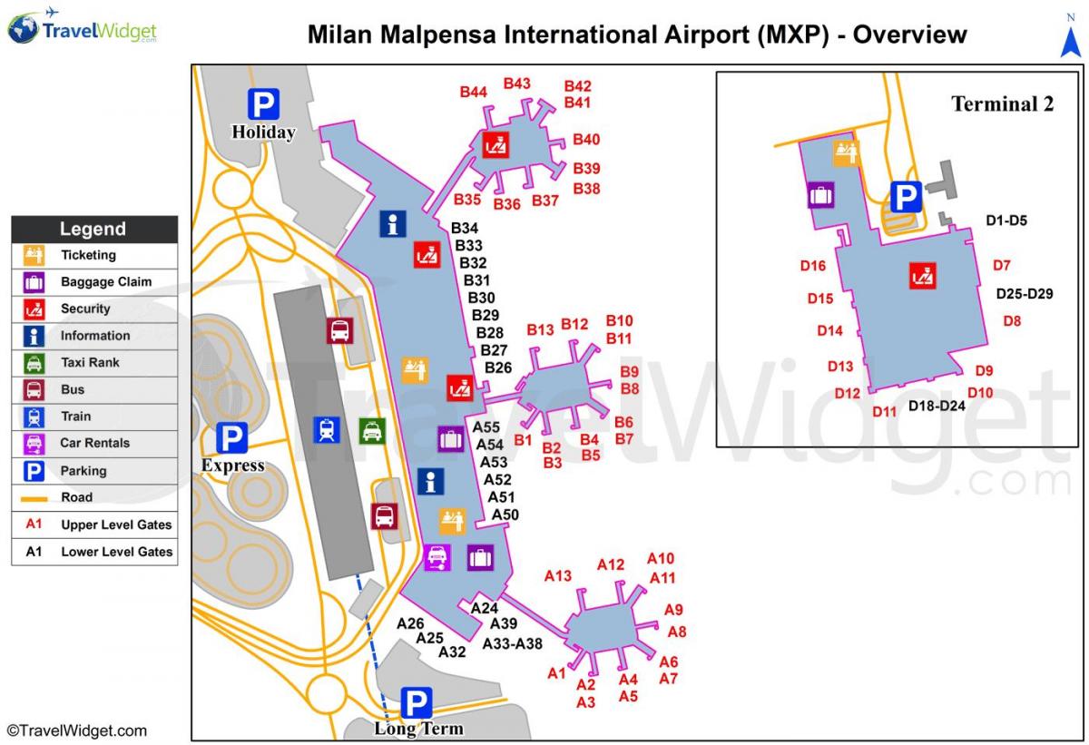 地図のミラノのの空港件をご紹介させていただきます