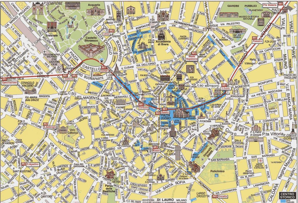 ミラノの市内地図が見