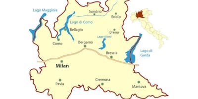 地図のミラノロンバルディア