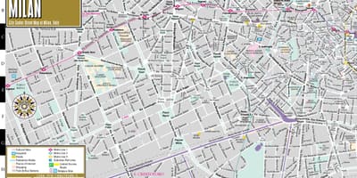 ストリートマップのミラノの都市センター
