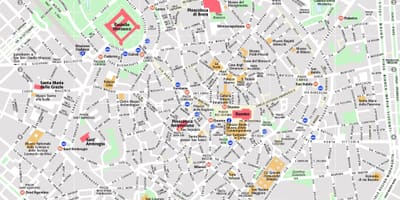 地図の中央ミラノイタリア